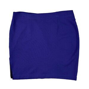 MARIE SAINT-PIERRE Minimalist Haute Couture Stretch‎ Blue Mini Skirt sz4 / Large
